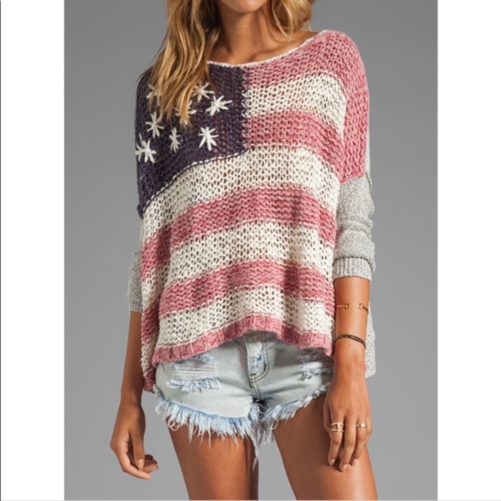 Free People American Flag Sweater